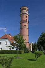 The old lighthouse in the port of Travemuende