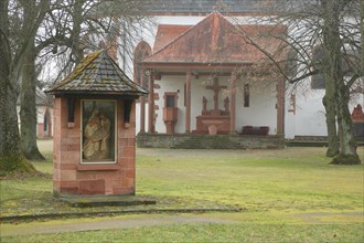 Exterior altar in the garden with Passion of Christ