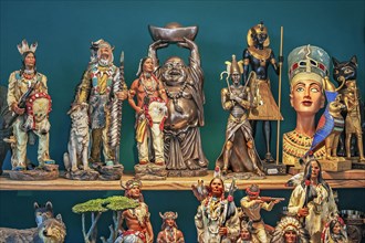 Indian and Egyptian plastic figures