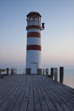 The Podersdorf lighthouse on the shore of the Neusiedler See
