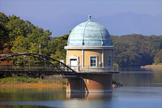 Lake Tama-ko Murayama reservoir Intake Tower Higashi-Yamato city Tokyo Japan Asia