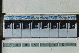 Fuse box of a residential house taken in Vierkirchen