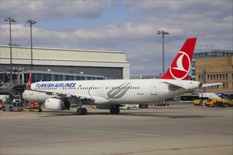 Aircraft Airbus A321 of Turkish Airlines at Stuttgart Manfred Rommel Airport