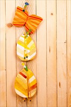 Easter Decoration with 2 Fabric Easter Eggs and Butterfly