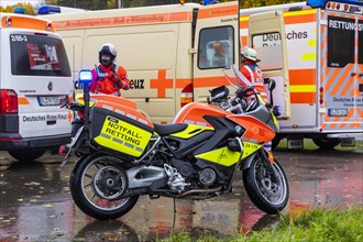 Motorbike and ambulance