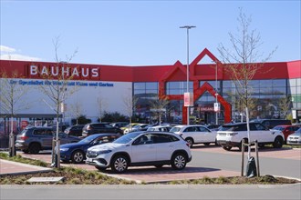 Bauhaus DIY store with car park