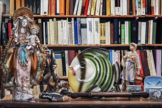 Porcelain figurines and books