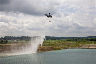 German Armed Forces helicopter with fire extinguishing tank 5000 litres