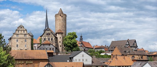 Hinterburg Castle and Hinterburg Amtshaus with medieval keep Hinterturm above the old town