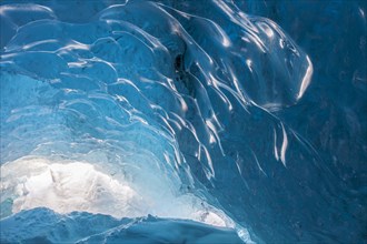 Blue ice in ice cavern inside Breidamerkurjokull