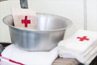 Washing bowl in a field hospital