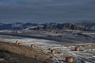 View of the airport and settlement of Kangerlussuaq