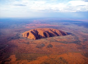 Aerial view of Ayers Rock Northern Territory Australia