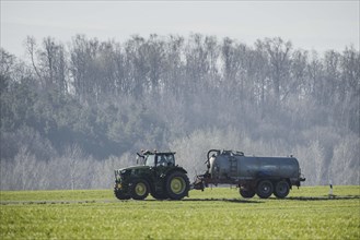 Tractor with slurry tanker