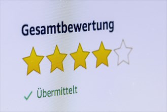 Rating with stars on Amazon