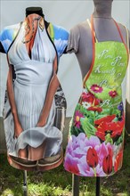 Marilyn Monroe and flower motif aprons on display for sale