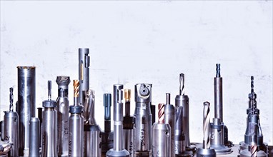 Selection of different milling heads for metal processing