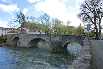 Stone arch bridge over the river Elbbach