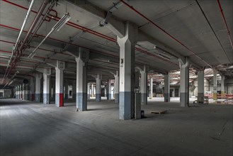 Empty production hall of a former paper factory