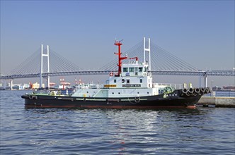Tugboat in Yokohama port Kanagawa Japan