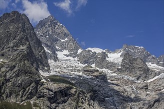 The Mount Blanc seen from the Val Ferret valley