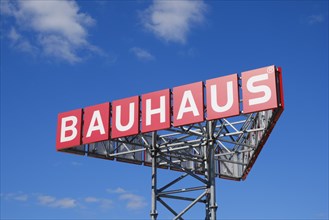 Sign with lettering Bauhaus