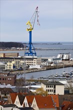 City panorama with crane at Westhafen