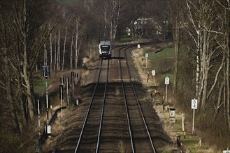 A train of the Laenderbahn Trilex in the border triangle of Germany