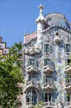 Artistic facade of Casa Batllo by Antoni Gaudi