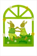Picture Frame with Two Dancing Bunnies