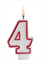 Number 4 birthday candle