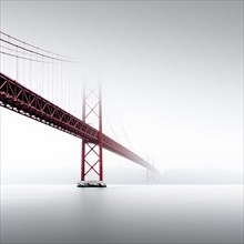 Minimalist long exposure of the Golden Gate Bridge's little sister. The Ponte 25 de Abril bridge over the Tagus River in Lisbon