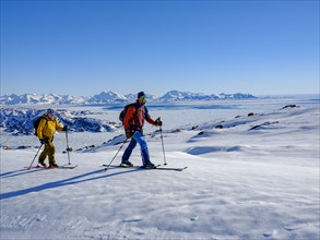 Ski mountaineer on ski tour