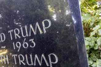 Cemetery with gravestone Trump