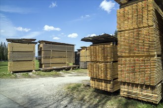 Stored sawn timber