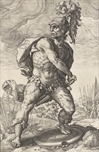 This painting by Hendrick Goltzius served as inspiration for the Indian miniature painter Kesu Das. It shows the musculature according to the Indian ideal of beauty from 1600