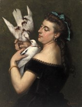 Woman with White Doves