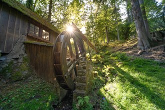 Historic water wheel in the sunshine