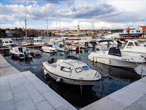 View over the harbour to the town of Krk