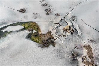 Ice surface with cracks