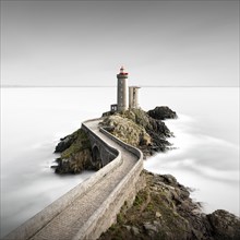 Minimalist long exposure in the square of the Phare de Petit Minou lighthouse on the coast of Brittany