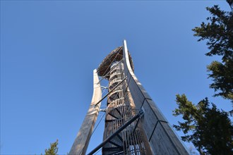 The Idarkopfturm lookout tower on the Idarkopf near Stipshausen in Hunsrueck