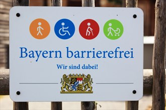 Sign Bavaria Barrier-free