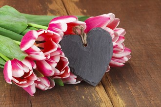 Tulip Bouquet with Slate Heart