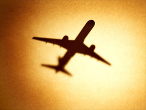 Airplane Silhouette Sepia