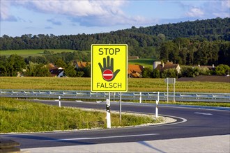 Warning sign for wrong-way drivers