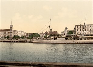 Courthouse and hotels on the Baltic Sea in Swinemuende