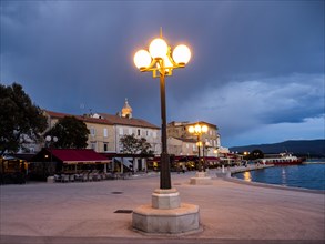 Krk town harbour promenade