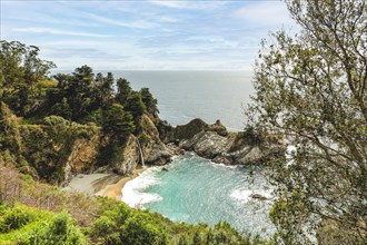High angle view of McWay Falls