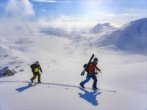 Ski mountaineer on ski tour
